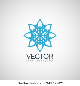 Ornamental logo template design. Vector circular symbol