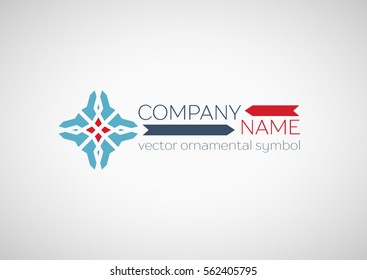 Ornamental logo template design. Vector geometric circular symbol