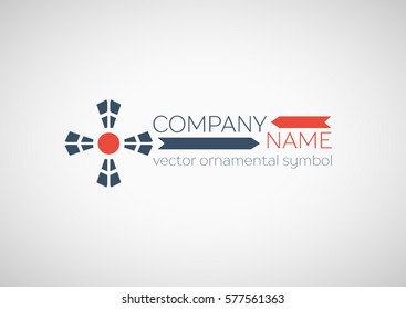Ornamental logo template design. Vector geometric circular symbol