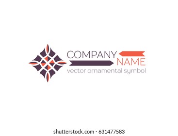 Ornamental logo template design. Vector geometric symbol