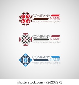 Ornamental logo template design. Vector geometric symbol