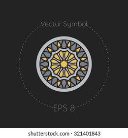 Ornamental logo template. Vector arabic geometric symbol