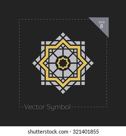 Ornamental logo template. Vector arabic geometric symbol
