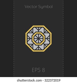 Ornamental logo template. Vector arabic geometric symbol