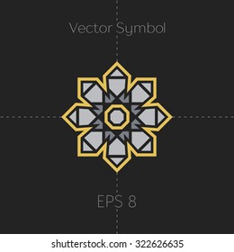 Ornamental logo template. Vector arabic geometric symbol