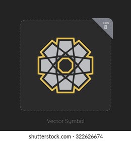 Ornamental logo template. Vector arabic geometric symbol