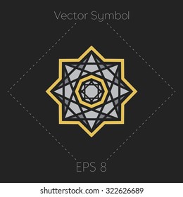 Ornamental logo template. Vector arabic geometric symbol
