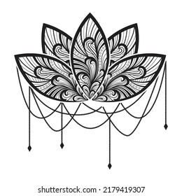 ornamental lotus flower, vector artwork