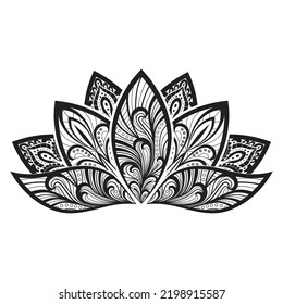 ornamental lotus flower, vector artwork