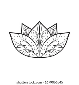 Ornamental lotus flower, vector illustration