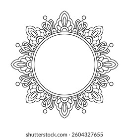 Ornamental Lotus Swirls Mandala for Coloring Book Page
