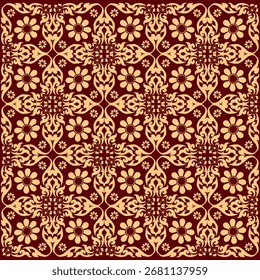 Ornamental Lotus Thai Pattern Seamless
