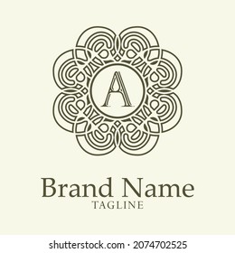 Ornamental luxury letter a logo