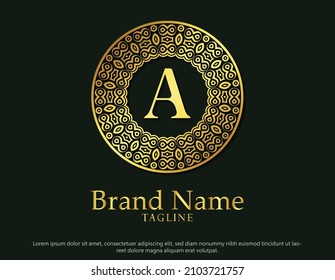 Ornamental luxury letter a logo