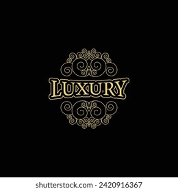 Ornamental luxury logo template with vector eps format