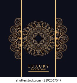 Ornamental Luxury Mandala Design background with Gold Color, Gold Ornamental, Holiday, Ramadan, New Year Arabesque Pattern Template