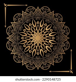 Ornamental luxury mandala pattern background with royal golden arabesque pattern Arabic Islamic east style. Traditional Turkish, and Indian motifs. Great for fabric and textile, wallpaper, packaging e