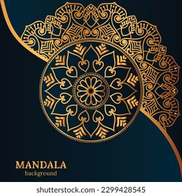 Ornamental luxury mandala pattern background with royal golden arabesque pattern Arabic Islamic east style. Traditional Turkish, Indian motifs. Great for fabric and textile, wallpaper, packaging etc