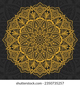 Zierluxus mandala Muster Hintergrund mit königlichem goldenen arabischen Muster arabischen arabischen Muster arabischen islamischen Oststil. Traditionelle türkische, indische Motive. 