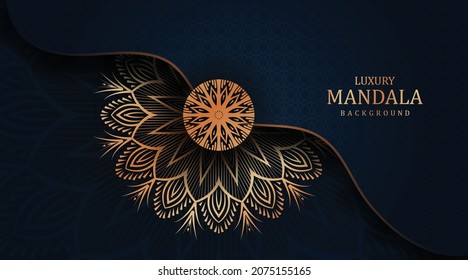 Plantilla de diseño de patrones de mandala de lujo ornamental. Mandala para imprimir, afiche, portada, folleto, volante, pancarta.