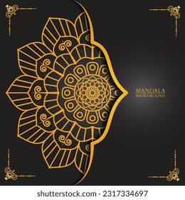 Ornamental luxury mandala pattern, Golden Mandala background