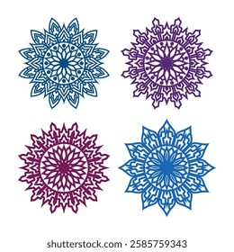Ornamental luxury mandala pattern set white background