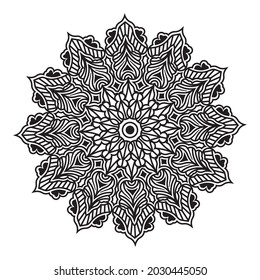 ornamental mandala of abstract art decorative vector background element of oriental meditational illustration henna design