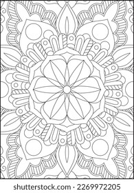 Ornamental mandala adult coloring book page. Mandala Coloring Page. Mandala Coloring Page For Adults. Decorative Ornament In Ethnic Oriental Style. Vintage Decorative Elements. Coloring Page For Adult