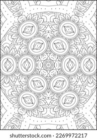 Ornamental mandala adult coloring book page. Mandala Coloring Page. Mandala Coloring Page For Adults. Decorative Ornament In Ethnic Oriental Style. Vintage Decorative Elements. Coloring Page For Adult