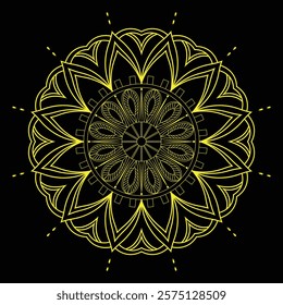 Ornamental mandala with arabesque floral pattern islamic east style