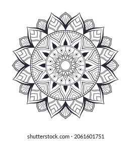 Ornamental mandala background for coloring page
