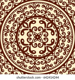 Ornamental mandala background. Geometric circle element. Template for design