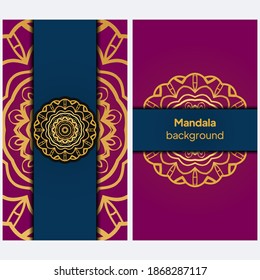 Antecedentes ornamentales de mandala. Ilustración vectorial. Tarjeta de invitación de diseño