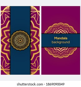 Antecedentes ornamentales de mandala. Ilustración vectorial. Tarjeta de invitación de diseño