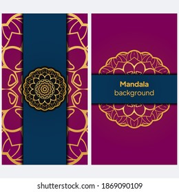 Ornamental mandala background. Vector illustration. Design invitation card