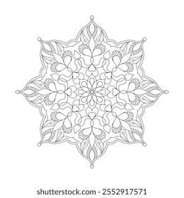 Ornamental mandala color and coloring book page for Kids. Easy Mandala Coloring Book Pages for Adults to Relax, Experiences Give Relief. Resizeable Vector File