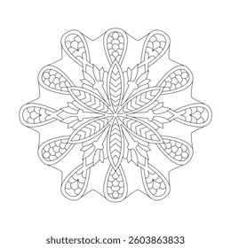 Ornamental mandala coloring book page. Easy Mandala Coloring Book Pages for Adults to Relax, Experiences Give Relief. Resizeable Vector File