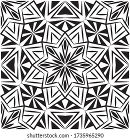 Fondo abstracto de diseño de mandala ornamental. Patrón sin foco con flores