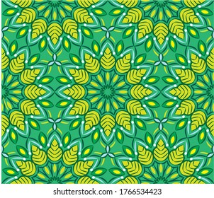 Ornamental mandala design abstract background. Seamless pattern with flowers