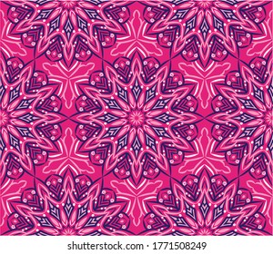 Fondo abstracto de diseño de mandala ornamental. Patrón sin foco con flores