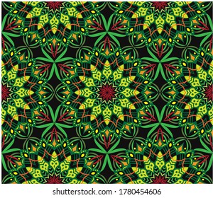 Ornamental mandala design abstract background. Seamless pattern with flowers