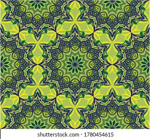 Ornamental mandala design abstract background. Seamless pattern with flowers