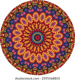 Ornamental Mandala Design Featuring Traditional Cultural Elements