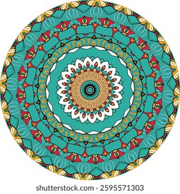 Ornamental Mandala Design with Repeating Patterns