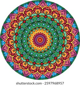 Ornamental Mandala Design with Repeating Patterns