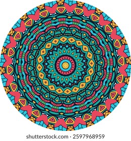 Ornamental Mandala Design with Repeating Patterns