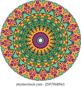 Ornamental Mandala Design with Repeating Patterns