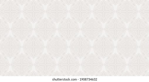 ornamental mandala design seamless pattern in white