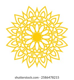 Ornamental mandala with golden color