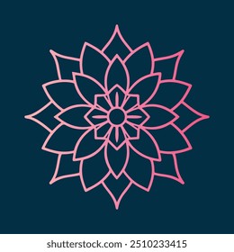Ornamental mandala with golden color arabesque floral pattern style